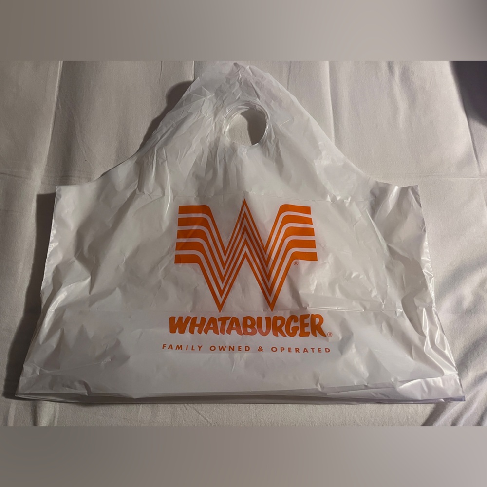 Whataburger White and Orange Reusable Plastic Bag 🍔🧡🤍